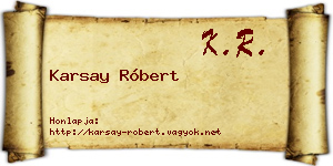 Karsay Róbert névjegykártya
