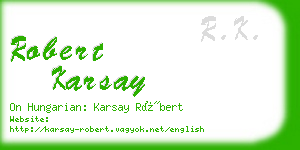 robert karsay business card